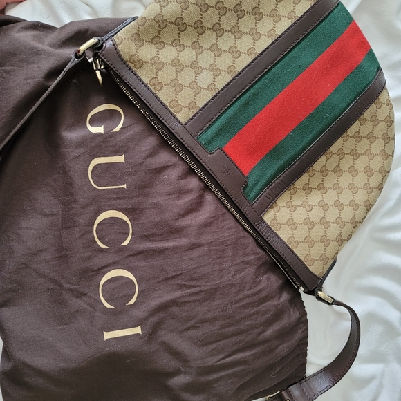 Gucci Handbags - Gucci messenger red stripe AUTHENTIC!